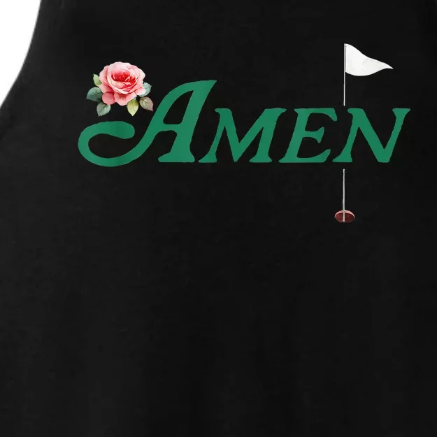 Amen Azalea Golf Masters Floral Golfing Enthusiast Ladies Tri-Blend Wicking Tank