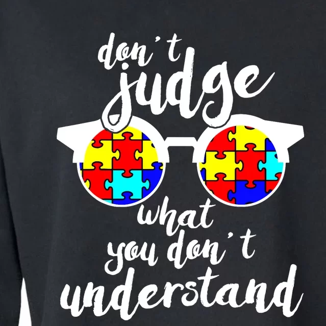 Autism Awareness Gift Design For Autistic Awareness Cropped Pullover Crew