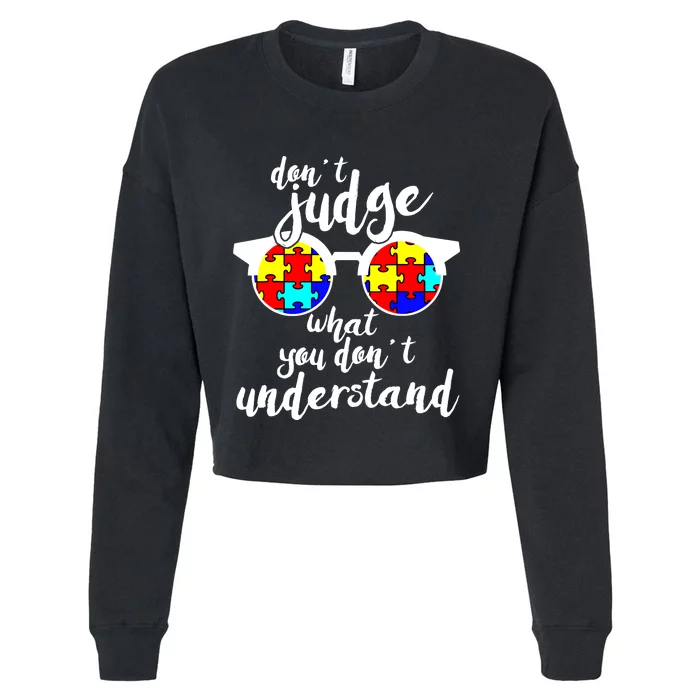 Autism Awareness Gift Design For Autistic Awareness Cropped Pullover Crew