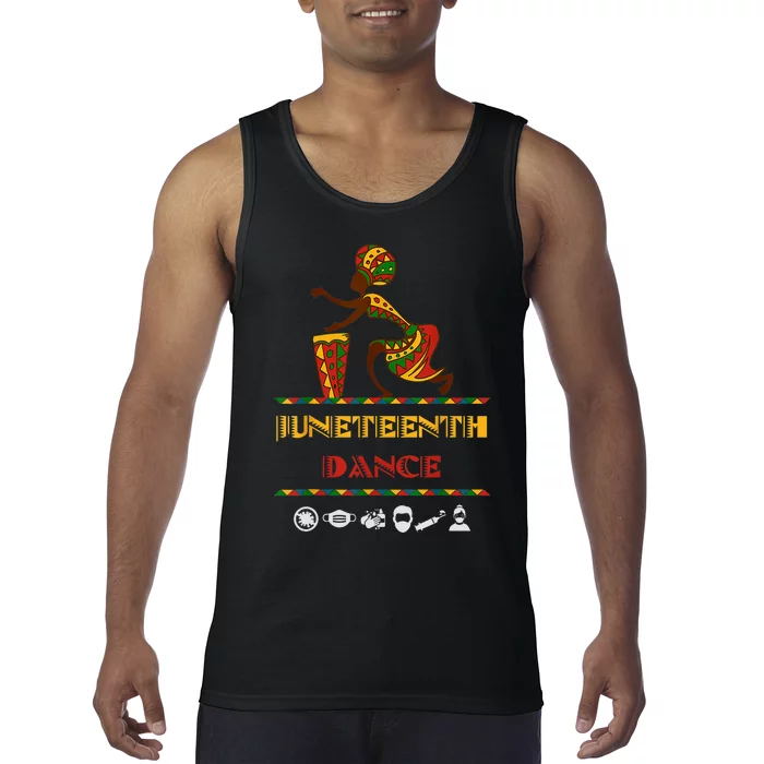 American African Girl Dance Juneteenth Drum Tank Top