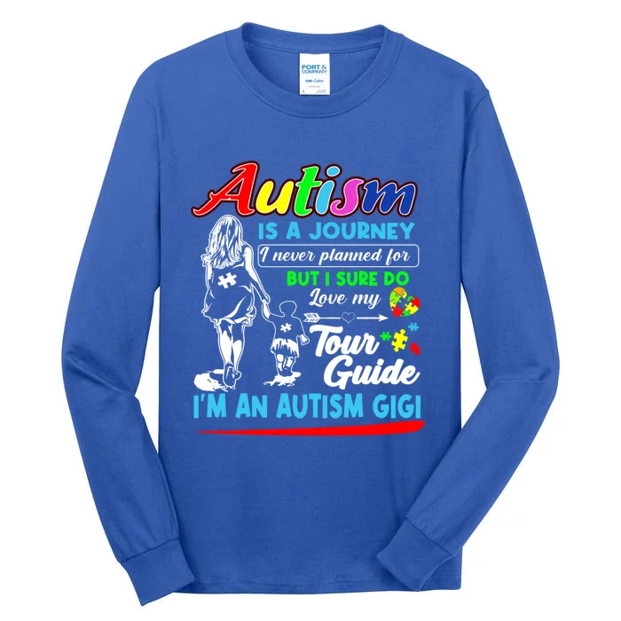 Autism Awareness Gigi Autism Is A Journey Gift Tall Long Sleeve T-Shirt