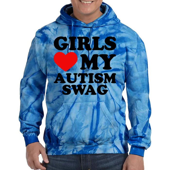 Autism Awareness Girl Love My Autism Swag Autism Gift Tie Dye Hoodie