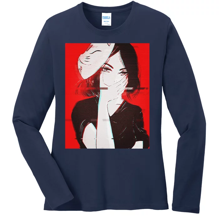 Anime Aesthetic Girl Japanese Gothic Waifu Ladies Long Sleeve Shirt