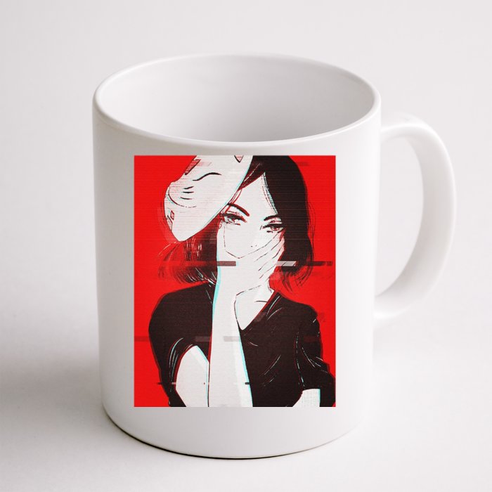 Anime Aesthetic Girl Japanese Gothic Waifu Front & Back Coffee Mug