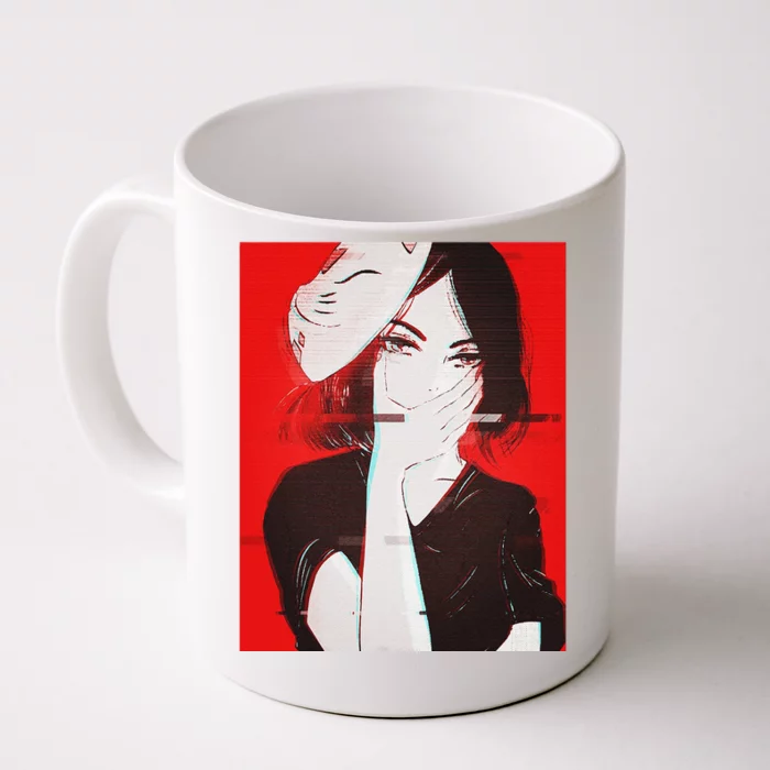 Anime Aesthetic Girl Japanese Gothic Waifu Front & Back Coffee Mug