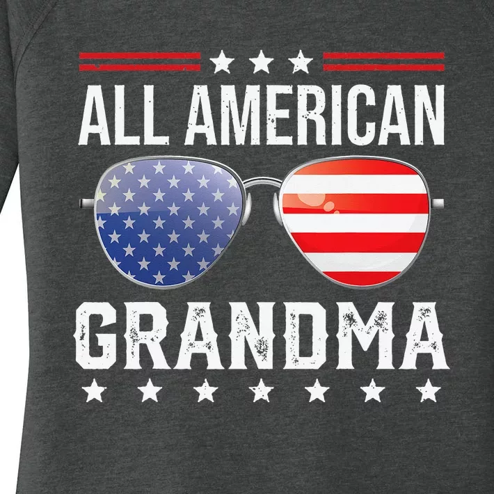 All American Grandma Matching Family Fourth 4th of July Women's Perfect Tri Tunic Long Sleeve Shirt