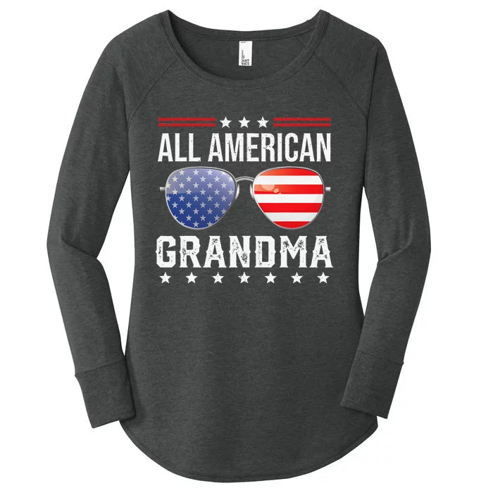 All American Grandma Matching Family Fourth 4th of July Women's Perfect Tri Tunic Long Sleeve Shirt