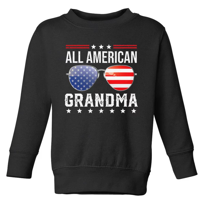 All American Grandma Matching Family Fourth 4th of July Toddler Sweatshirt