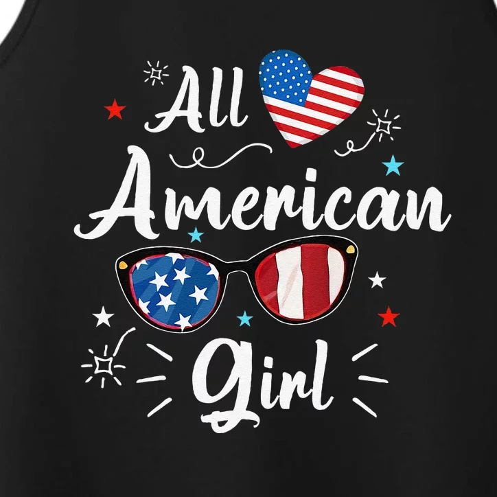 All American Girl Independence Day Apparel Gift Performance Tank