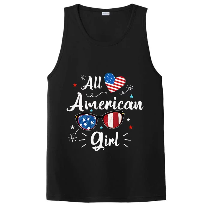 All American Girl Independence Day Apparel Gift Performance Tank