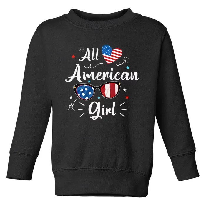 All American Girl Independence Day Apparel Gift Toddler Sweatshirt