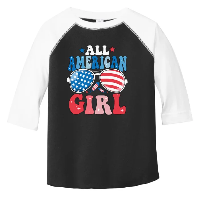 All American Girl Sunglasses 4th Of July Family Matching Toddler Fine Jersey T-Shirt