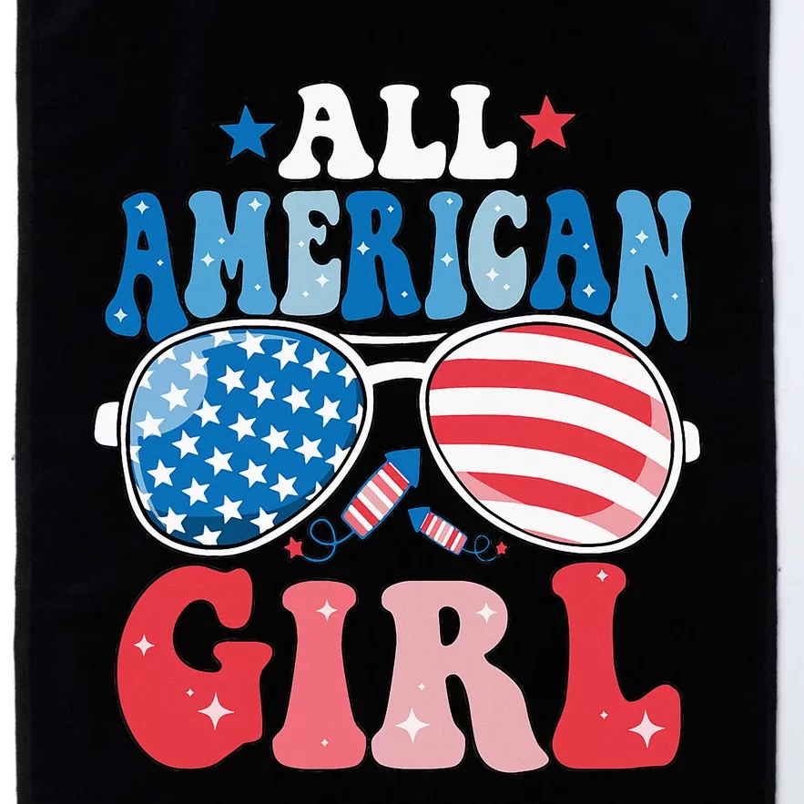 All American Girl Sunglasses 4th Of July Family Matching Platinum Collection Golf Towel