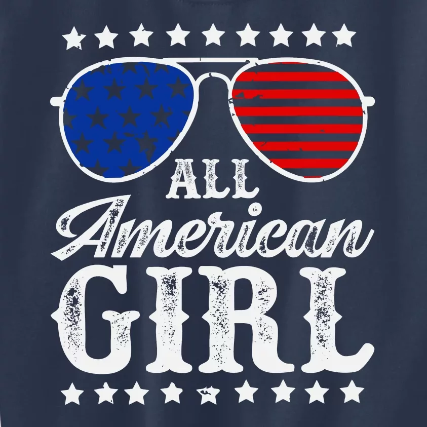 All American Girl 4th Of July Family Matching Sunglasses Kids Sweatshirt