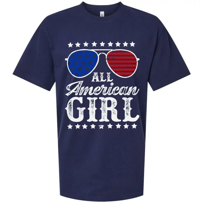 All American Girl 4th Of July Family Matching Sunglasses Sueded Cloud Jersey T-Shirt