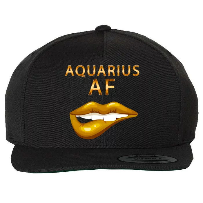 Aquarius Af Gold Sexy Lip Birthday Great Gift Wool Snapback Cap