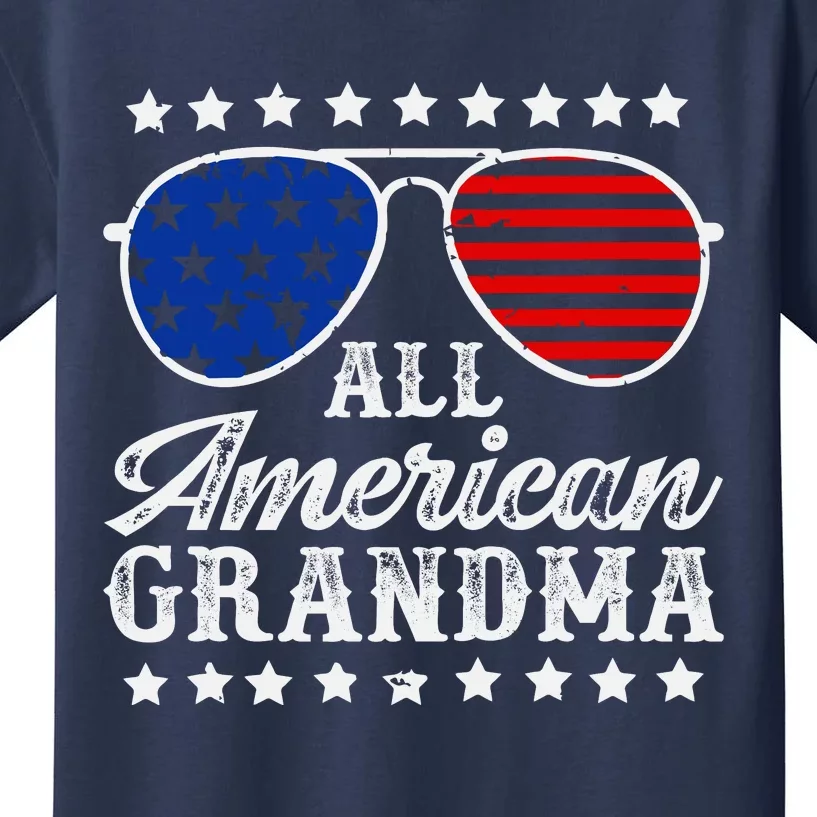 All American Grandma 4th Of July Family Matching Sunglasses Mothers Day Kids T-Shirt