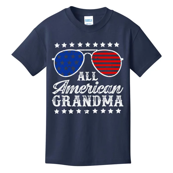 All American Grandma 4th Of July Family Matching Sunglasses Mothers Day Kids T-Shirt