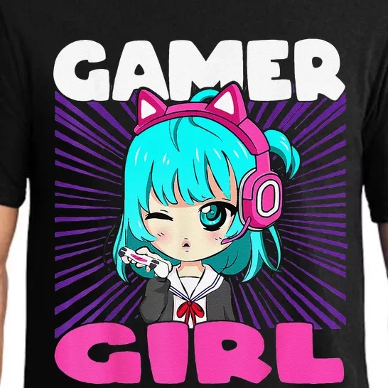 Anime And Gaming Chibi Graphic Video Games Gamer Girl Pajama Set