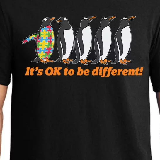 Autism Awareness Gift Funny Gift It's Ok To Be Different Penguin Cute Gift Pajama Set