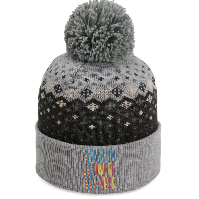 Autism Awareness Guitar The Baniff Cuffed Pom Beanie