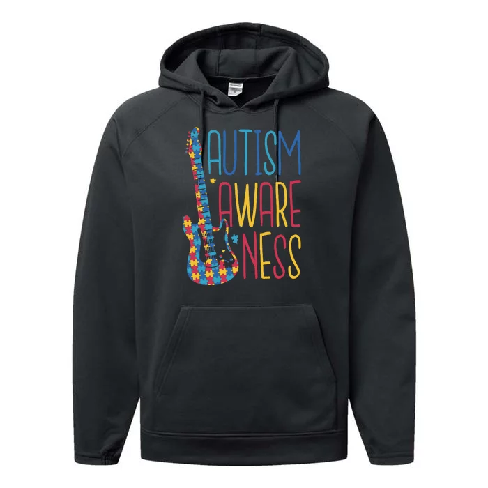 Autism Awareness Guitar Performance Fleece Hoodie