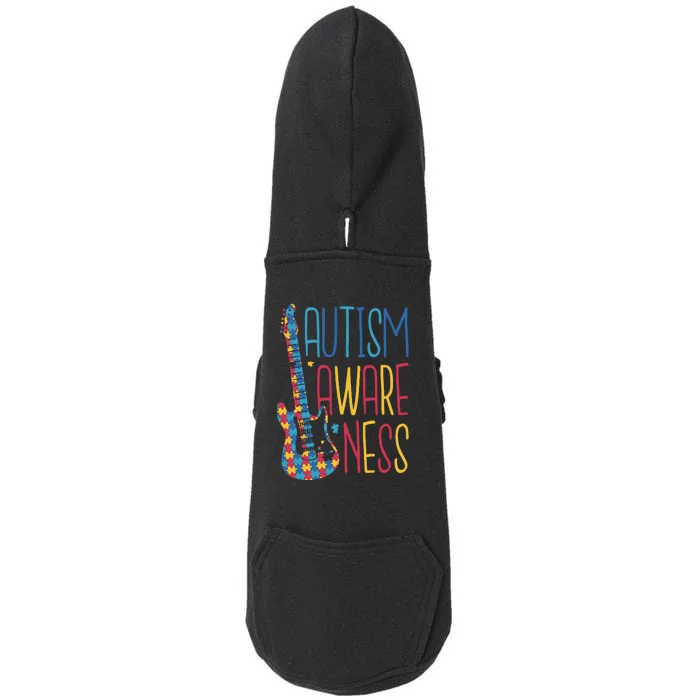 Autism Awareness Guitar Doggie 3-End Fleece Hoodie