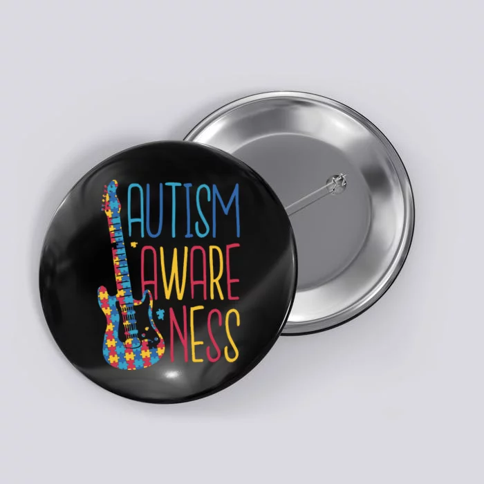 Autism Awareness Guitar Button