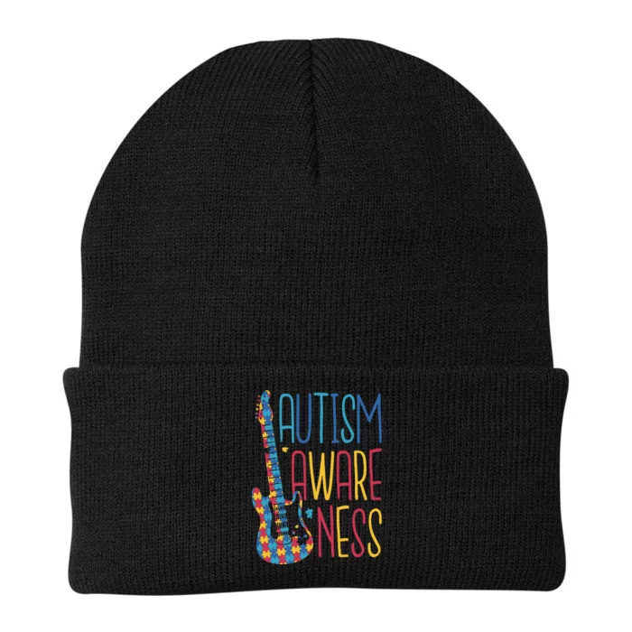 Autism Awareness Guitar Knit Cap Winter Beanie