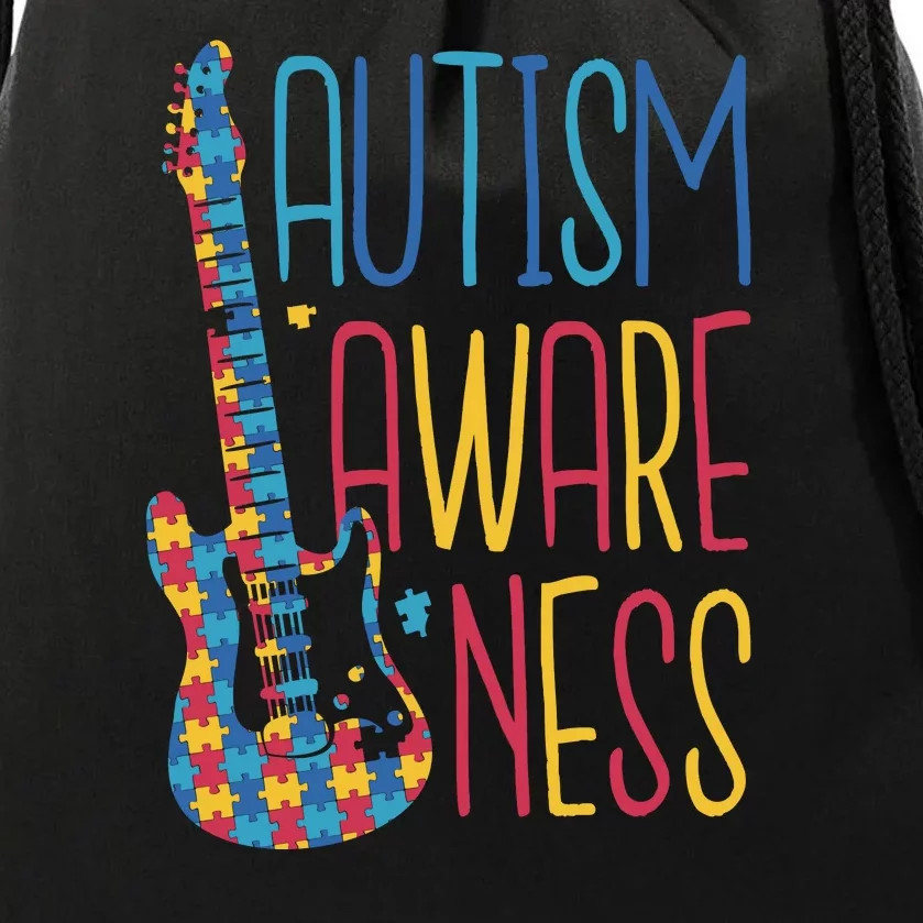 Autism Awareness Guitar Drawstring Bag