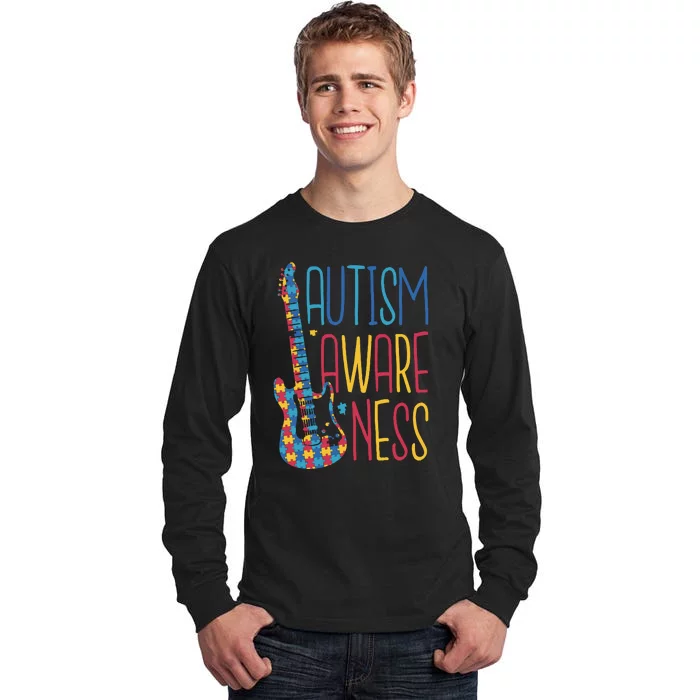 Autism Awareness Guitar Tall Long Sleeve T-Shirt