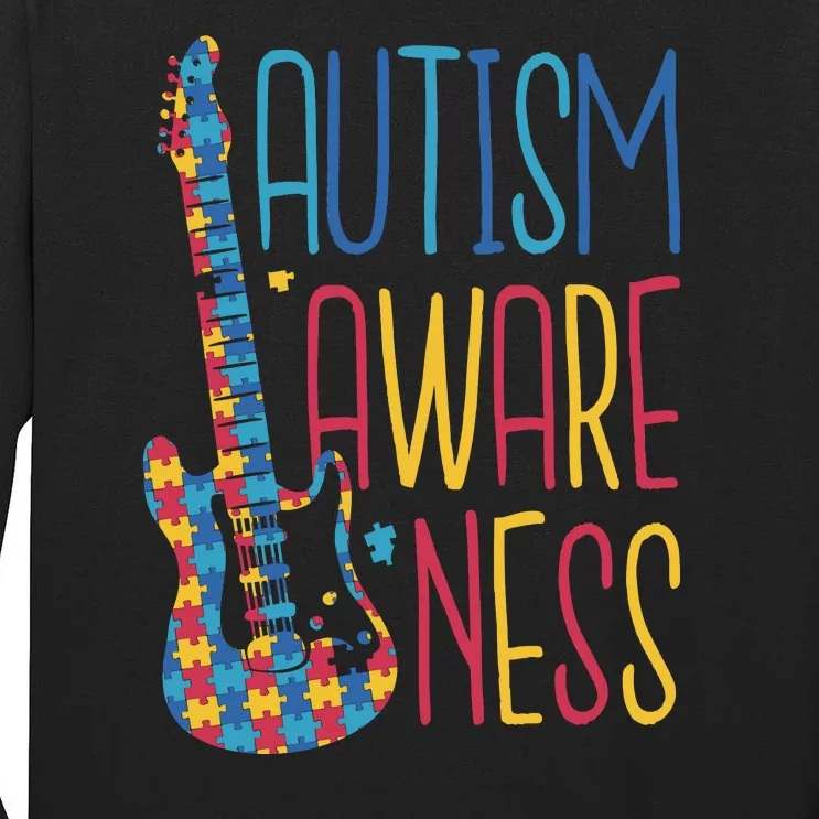 Autism Awareness Guitar Tall Long Sleeve T-Shirt