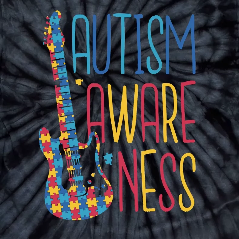 Autism Awareness Guitar Tie-Dye T-Shirt