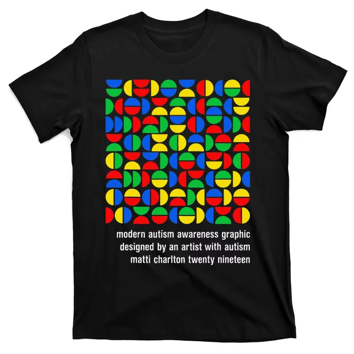 Austism Awareness Graphic Design Bauhaus Style Modern Art T-Shirt