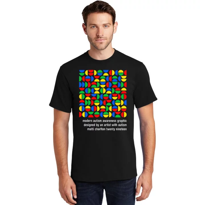 Austism Awareness Graphic Design Bauhaus Style Modern Art Tall T-Shirt