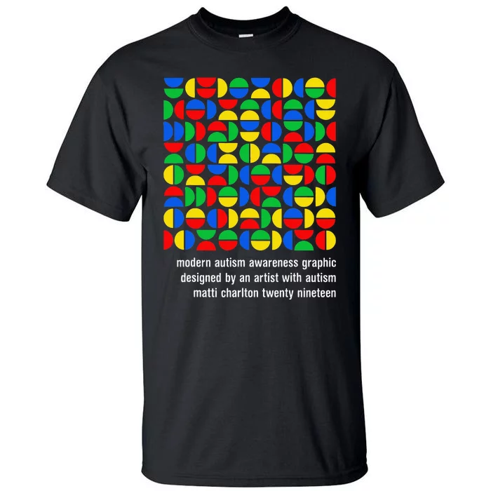 Austism Awareness Graphic Design Bauhaus Style Modern Art Tall T-Shirt