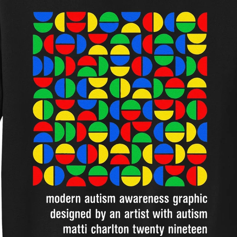 Austism Awareness Graphic Design Bauhaus Style Modern Art Tall Sweatshirt