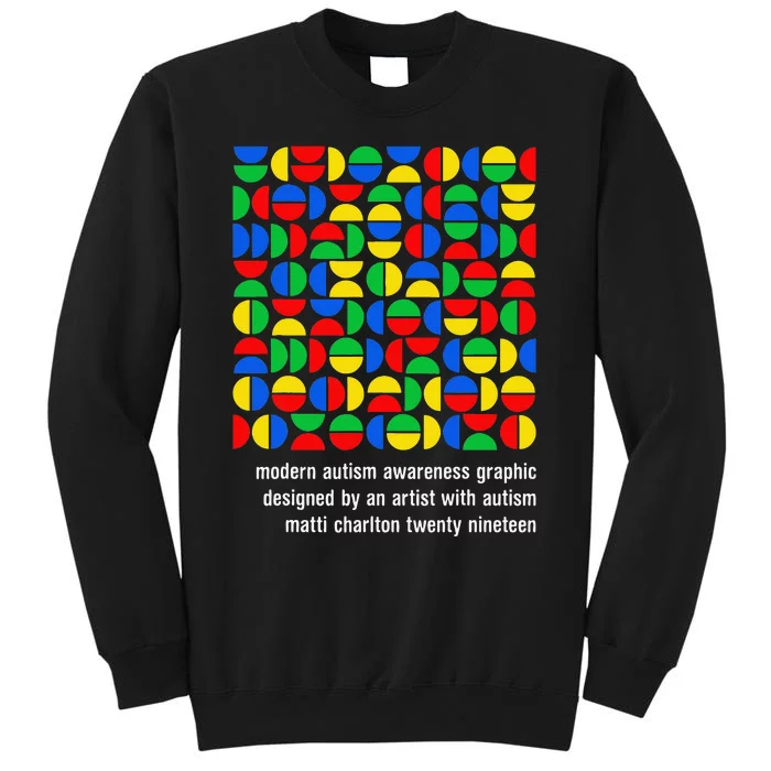 Austism Awareness Graphic Design Bauhaus Style Modern Art Tall Sweatshirt