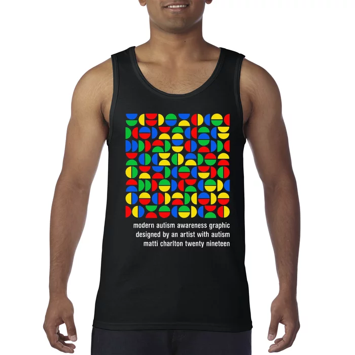 Austism Awareness Graphic Design Bauhaus Style Modern Art Tank Top