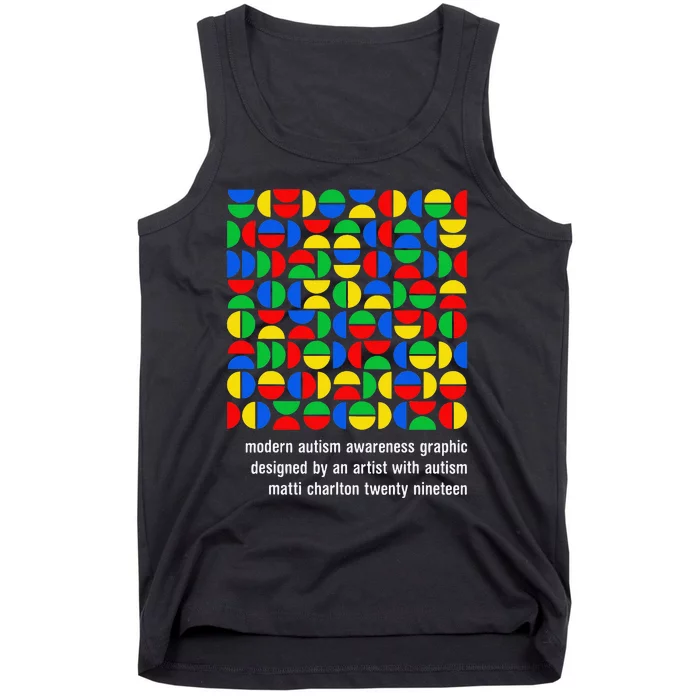 Austism Awareness Graphic Design Bauhaus Style Modern Art Tank Top