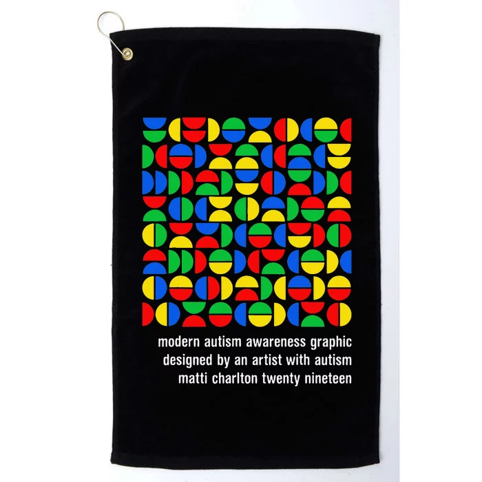 Austism Awareness Graphic Design Bauhaus Style Modern Art Platinum Collection Golf Towel