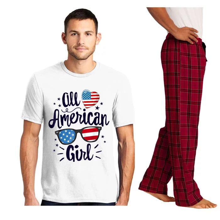 All American Girl Women American Flag 4th Of July Patriotic Pajama Set