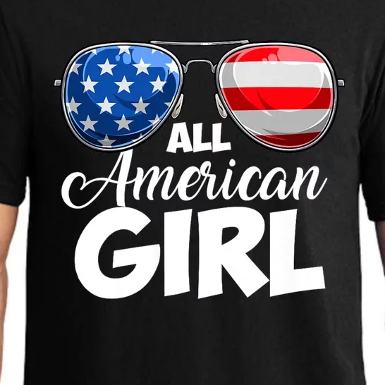 All American Girl Women American Flag 4th Of July Patriotic Pajama Set