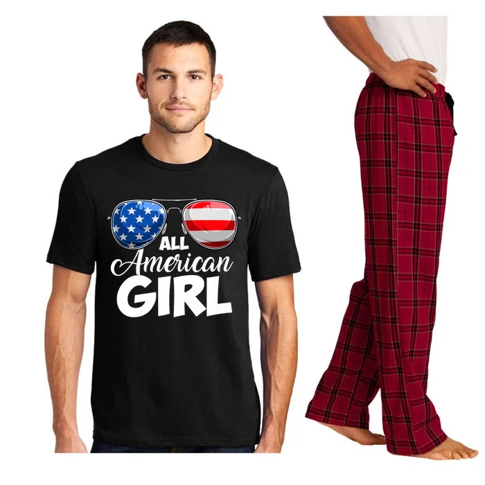 All American Girl Women American Flag 4th Of July Patriotic Pajama Set