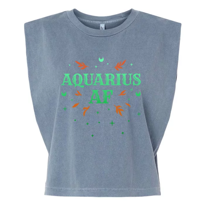 Aquarius Af / Green Aquarius Astrology Sign Horoscope Design Gift Garment-Dyed Women's Muscle Tee