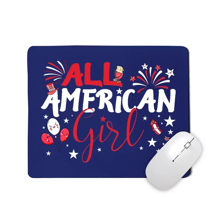 All American Girl for Independence Day | Girl patriotic Mousepad