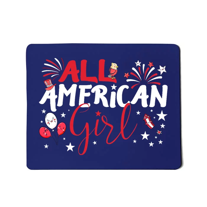 All American Girl for Independence Day | Girl patriotic Mousepad