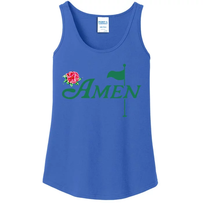 Amen Azalea Golf Masters Floral Golfing Enthusiast Ladies Essential Tank