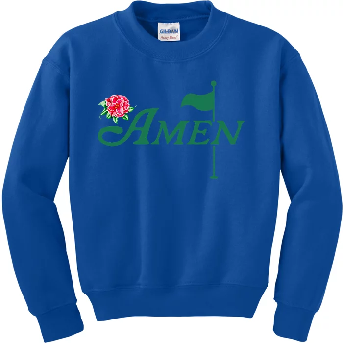 Amen Azalea Golf Masters Floral Golfing Enthusiast Kids Sweatshirt