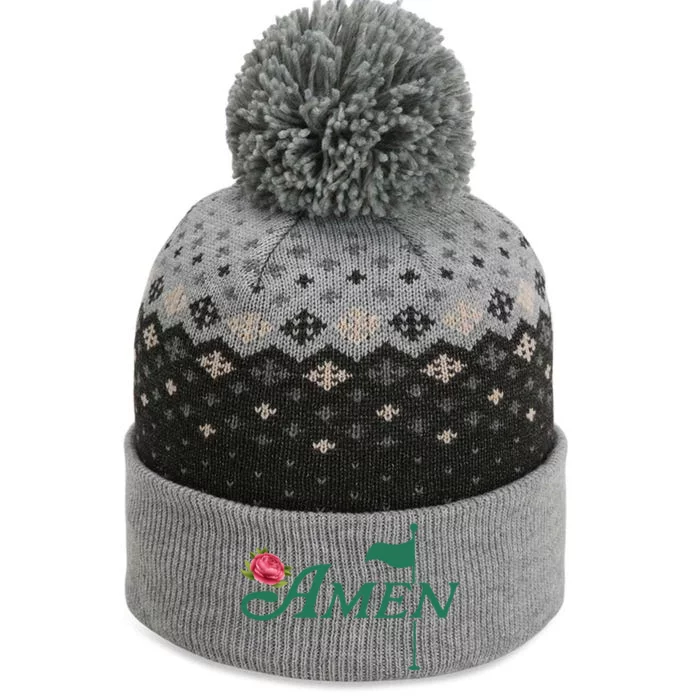 Amen Azalea Golf Masters The Baniff Cuffed Pom Beanie